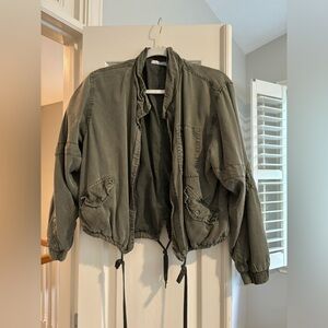 Olive bomber jacket - size small